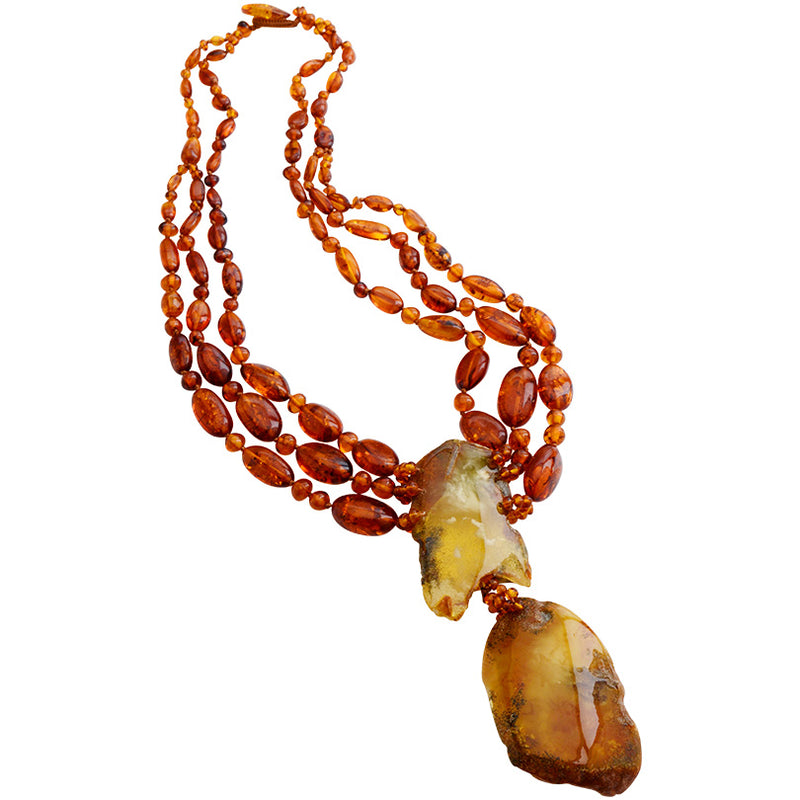 Polish Designer Truely Gorgeous Natural Baltic Amber Statement Necklace 22