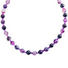 Gorgeous Purple Agate & Amethyst Sterling Silver Statement Necklace