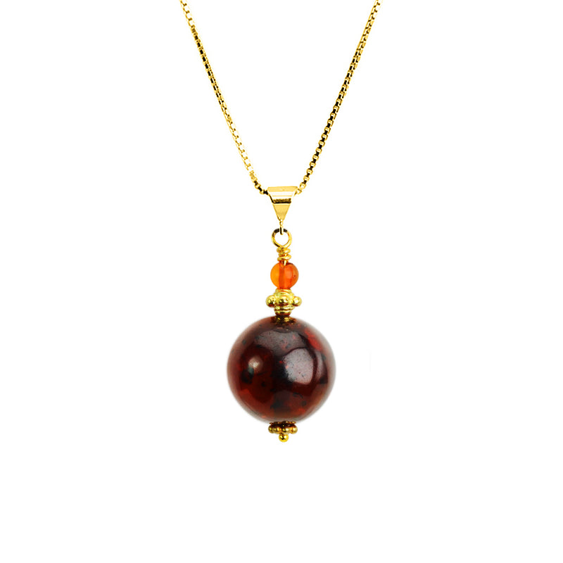 Cherry Baltic Amber 18kt Vermeil Necklace