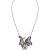 Sparkling Bright Crystal and Marcasite Butterfly Sterling Silver Statement Necklace