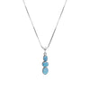 Petite 3-Stone Australian Blue Opal Sterling Silver Necklace
