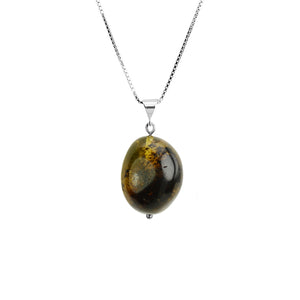 Baltic Amber Stone Sterling Silver Necklace