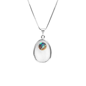 Lovely Mother of Pearl and Abalone Sterling Silver Necklace