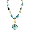 Beyond Gorgeous! Turquoise Lemon Quartz & Black Onyx Sterling Silver Statement Necklace