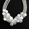 Gorgeous Mother of Pearl and Fresh Water Pearl Flower Statement Necklace