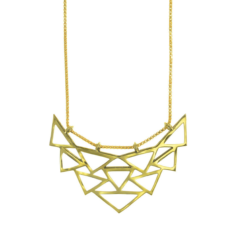 Designer Karen London Exotic Gold Plated "Shiraz" Statement Necklace
