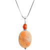 Natural Sedona Agate and Carnelian Sterling Silver Necklace