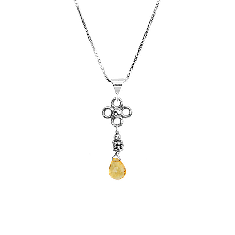 Petite Citrine Sterling Silver Necklace
