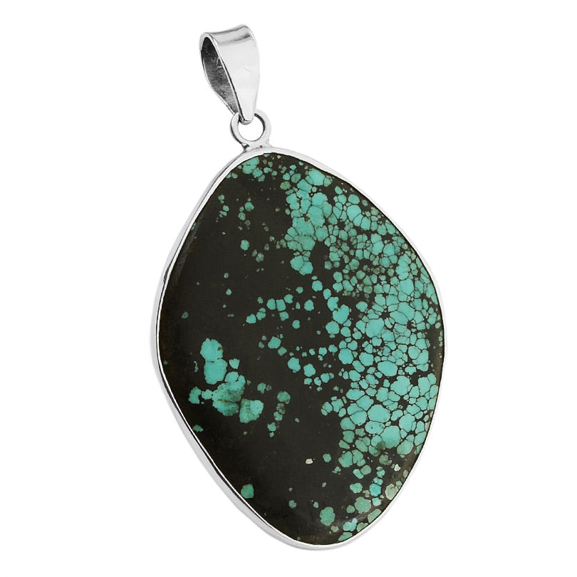 Gorgeous Large Turquoise Sterling Silver Statement Pendant
