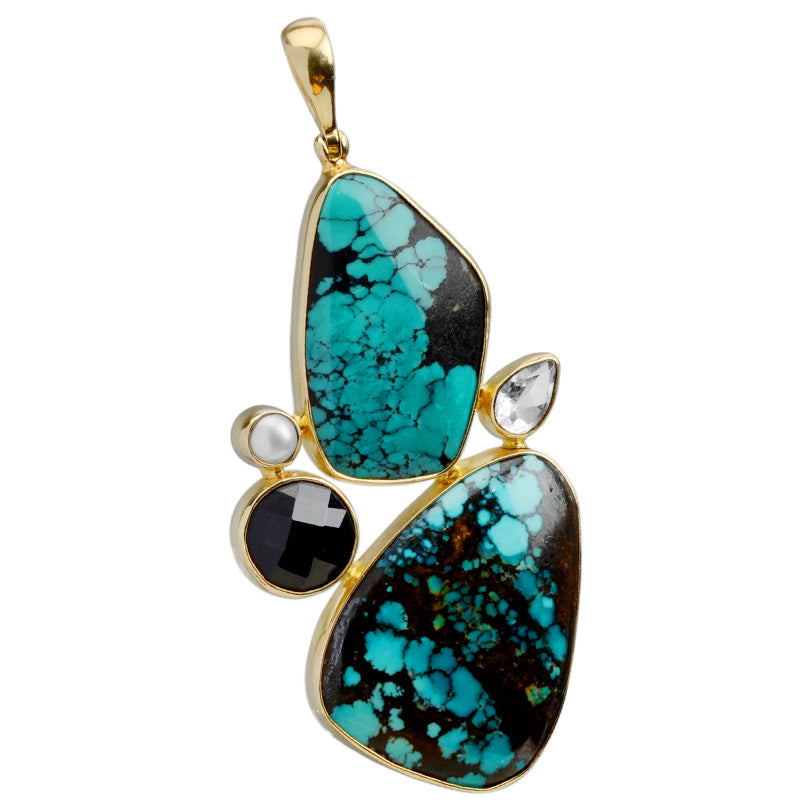 Starborn Magnificent Turquoise with Gemstones Statement Pendant
