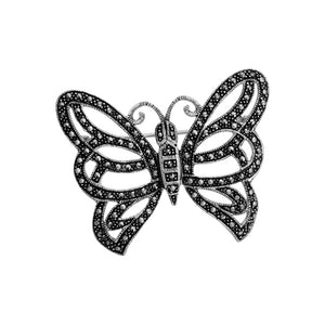 Marcasite Platinum Plated Butterfly Brooch