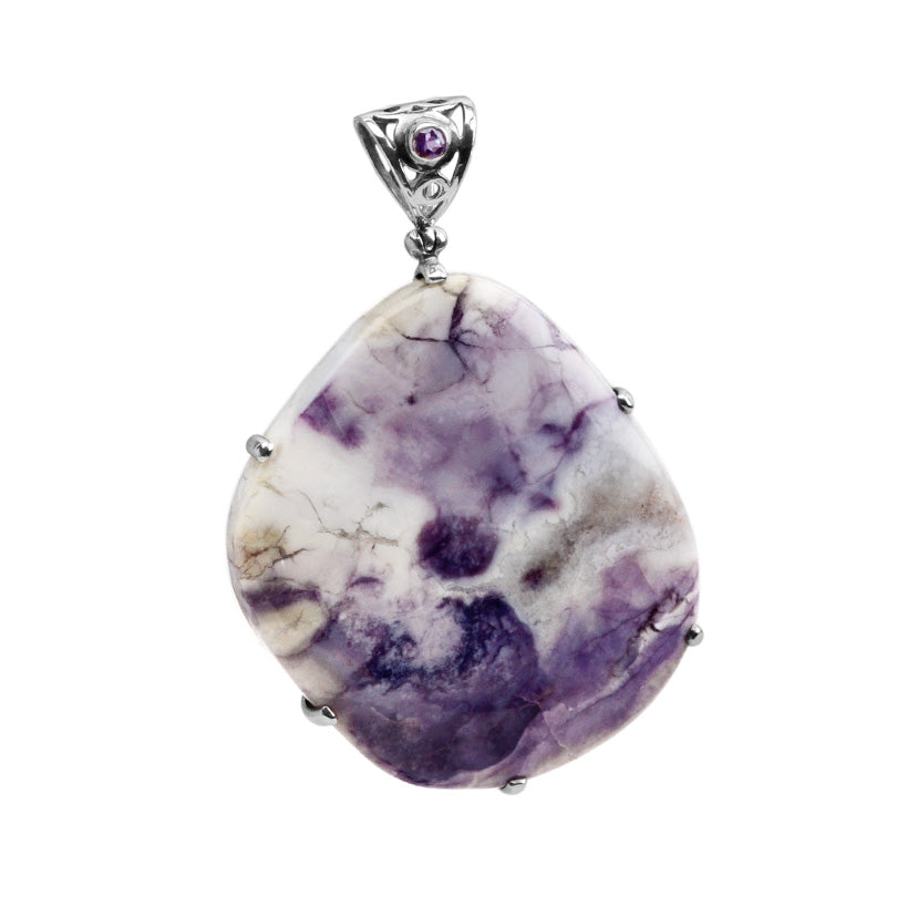Gorgeous Starborn Tiffany Stone and Amethyst Sterling Silver Statement Pendant