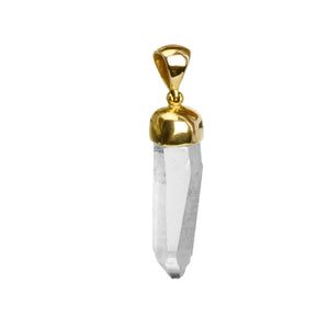 Starborn Quartz Crystal 18kt Gold Plated Pendant with Italian Chain