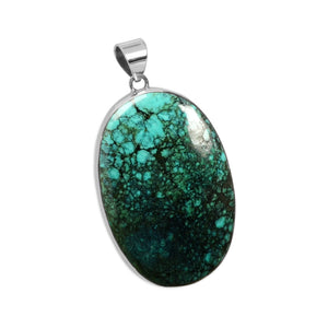 OMG! Magnificent Genuine Turquoise Sterling Silver Statement Pendant