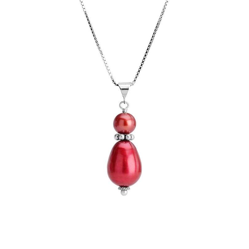 Royal Rose Fresh Water Pearl Sterling Silver Necklace