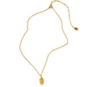 24kt Gold Saturated Real Pine Cone Necklace