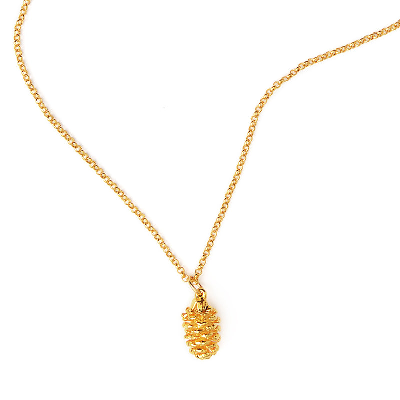 24kt Gold Saturated Real Pine Cone Necklace
