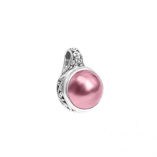Balinese Pink Mabe Pearl Sterling Silver Pendant
