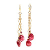 Gorgeous Rose Colored Pearl Chain Drop Earrings