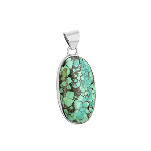 Beautiful Colors of Natural Turquoise Sterling Silver Pendant