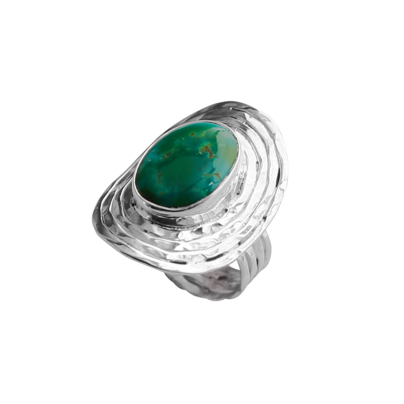 Genuine Turquoise Sterling Silver Statement Ring