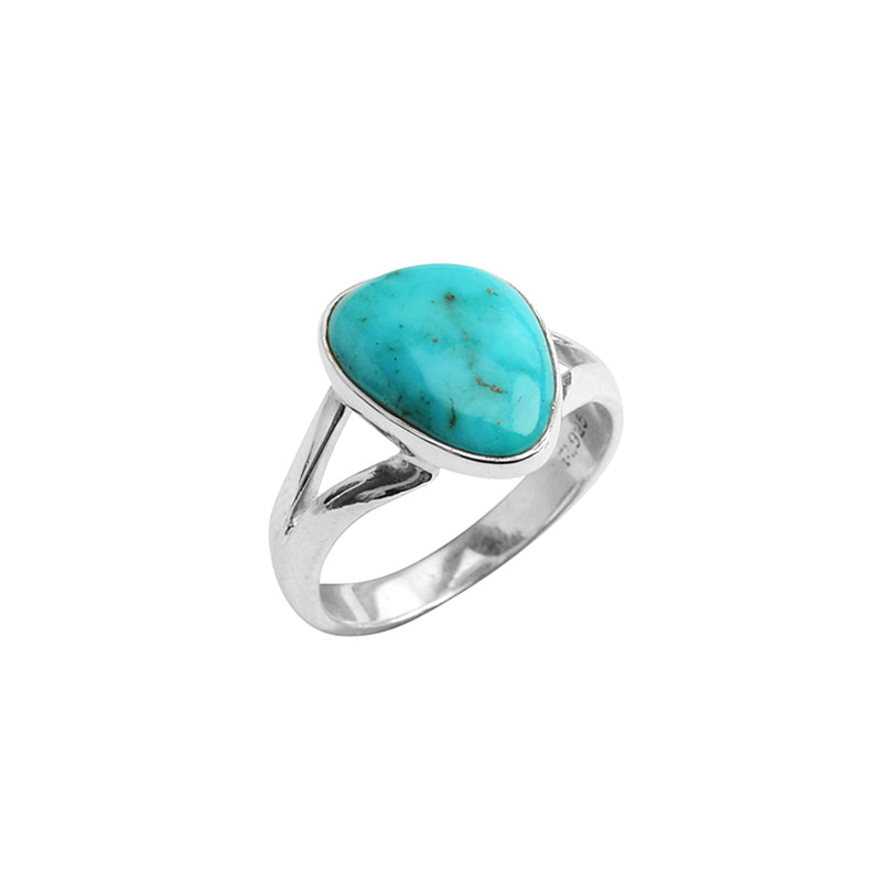Bright Blue Arizona Turquoise Sterling Silver Petite Ring