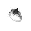 Marcasite Marquise Sterling Silver Ring (various color stones)