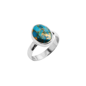 Petite Stone Turquoise Sterling Silver Ring