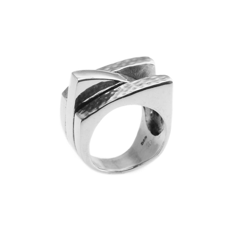 Stunning Modern 3-Tier Sterling Silver Statement Ring