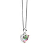 Rainbow Mystic Quartz Heart Pendant on Rhodium Plated Sterling Silver Chain