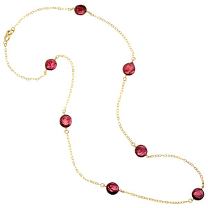 Gold Plated Chain Fresh Water Coin Pearl Necklace - 54"