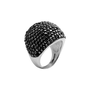 Magnificent Hematite Dome Cocktail Sterling Silver Statement Ring