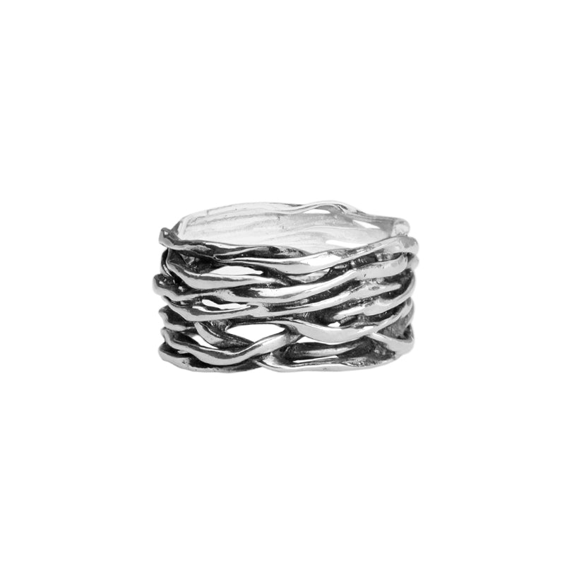 Stunning Twisted Branch Sterling Silver Statement Ring