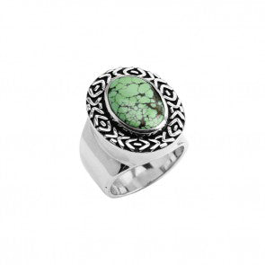 Stunning deGruchy Genuine Turquoise Sterling Silver Statement Ring