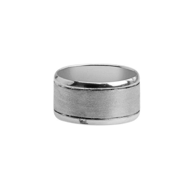 Classic deGruchy Balinese Sterling Silver Satin Finish Band Statement Ring-large sizes