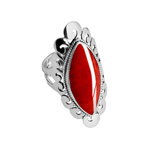 Fantastic Coral Sterling Silver Ring