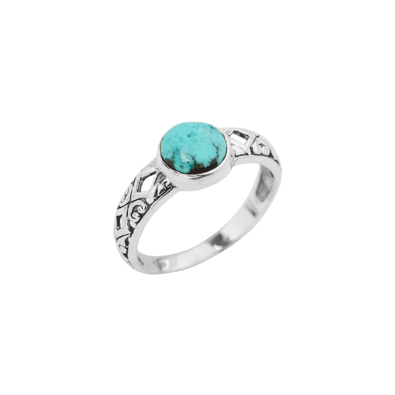 Darling Small Arizona Turquoise Stone Sterling Silver Balinese Ring