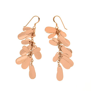 Shimmering 14kt Rose Gold Plated Dangle Earrings