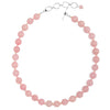 Creamy Rose Quartz and Fresh Water Pearl Sterling Silver Necklace