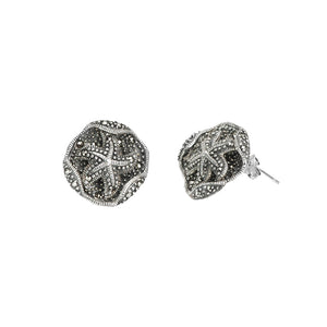 "Back to the Sea" Sparkling Starfish Marcasite Sterling Silver Earrings