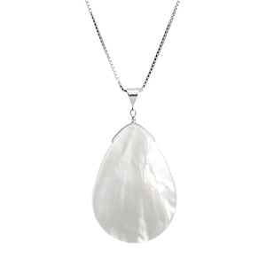 Lovely White Shell Sterling Silver Necklace 16" - 18"