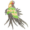 Truly Magnificent Parrot Brooch with Marcasite in Silver or Gold Plating.
