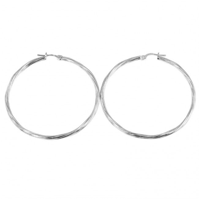 Delicate Twisted Vine Design Italian Hoop Earrings - 3 Color Choices!
