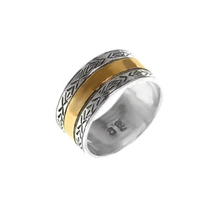 Unique deGruchy Two Tone Ring with Gold Sheeting over Sterling Silver