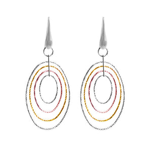 18kt Tri-Color Plated Sterling Silver Italian Earrings