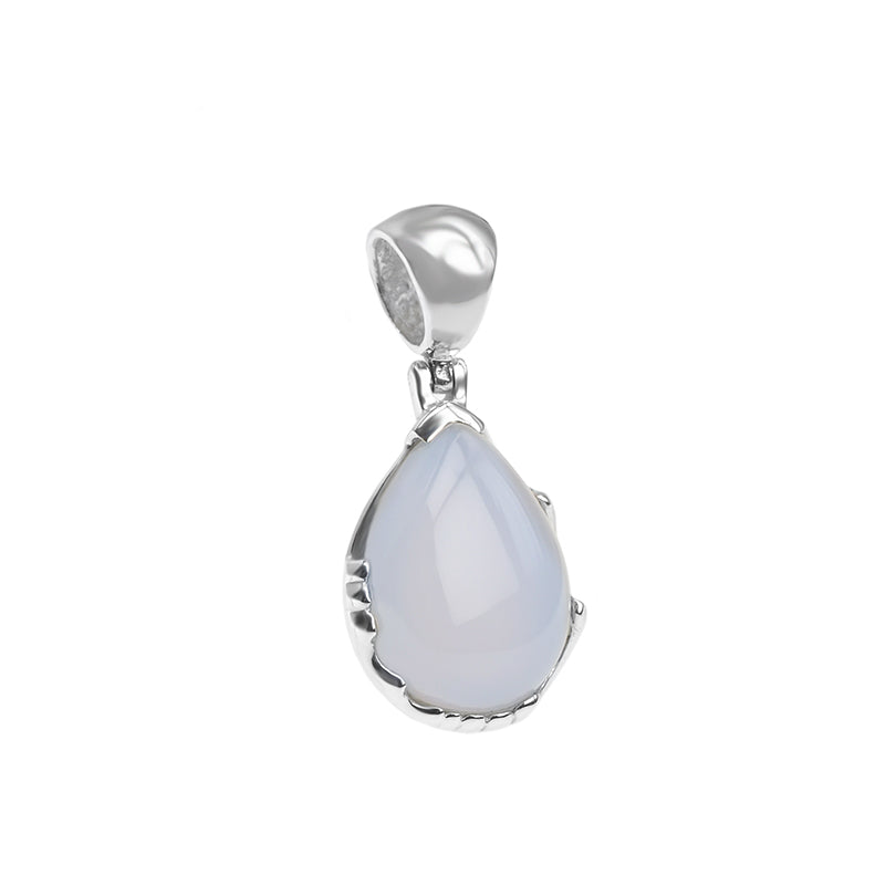 Natural Turkish Lavender Chalcedony Sterling Silver Pendant