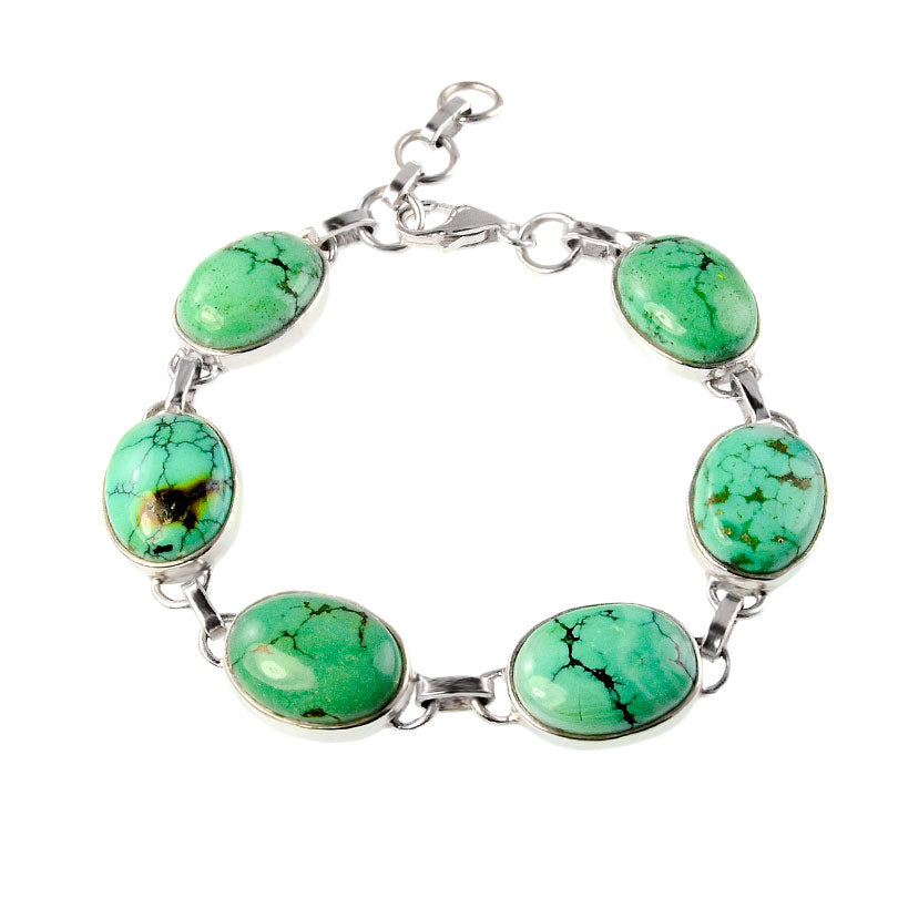 Natural Turquoise Sterling Silver Bracelet