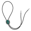 Genuine Turquoise Sterling Silver Leather Bolo