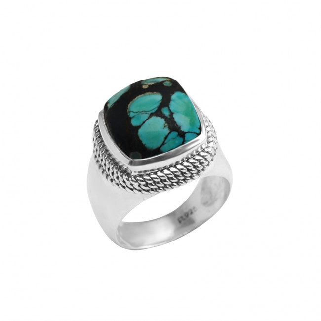 Large, Fantastic Turquoise Sterling Silver Statement Ring