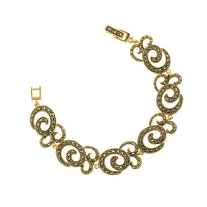 Victorian Heirloom Gold Plated Marcasite Bracelet